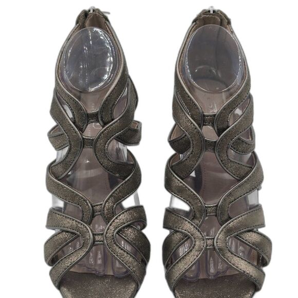 Coach Strappy Sandals in shimmering champagne, elegant glitter, sparkle Sz 8.5 - Picture 5 of 9